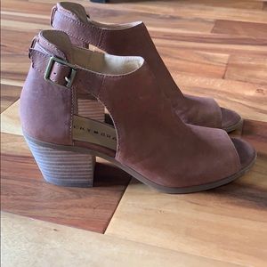 Lucky Brand Open Brown Booties